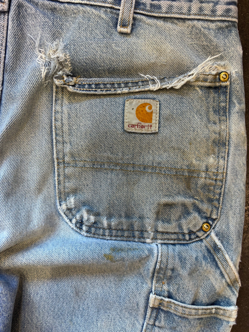 Vintage Distressed Denim Double Knee Carhartts Sz. 36"