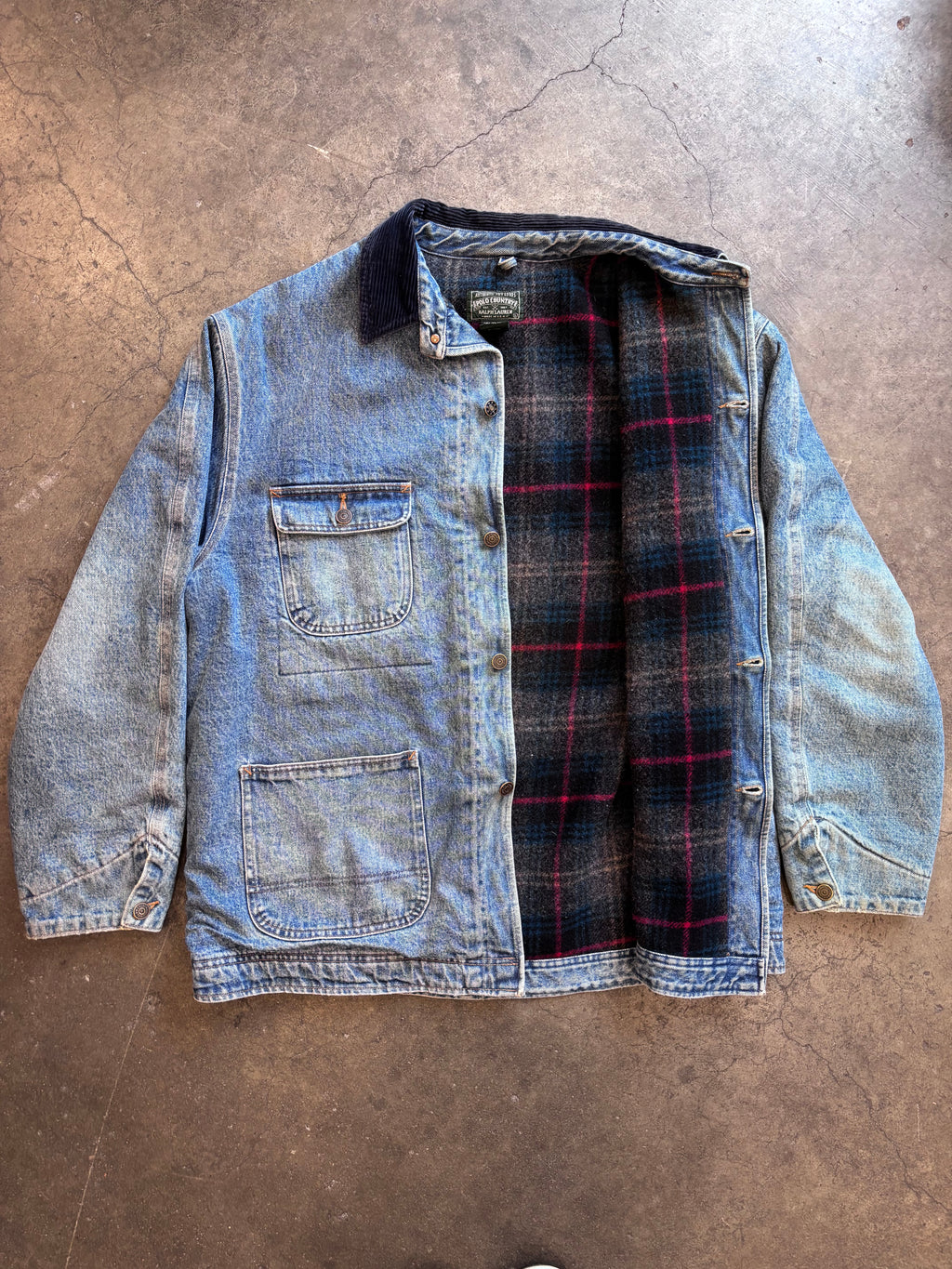 1990s POLO COUNTRY Denim Chore Coat Sz. L | Made in USA