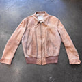 1950s CALIFORNIA SPORTSWEAR Light Brown Suede Leather Zip-Up Bomber Jacket Sz. L | Made in USA