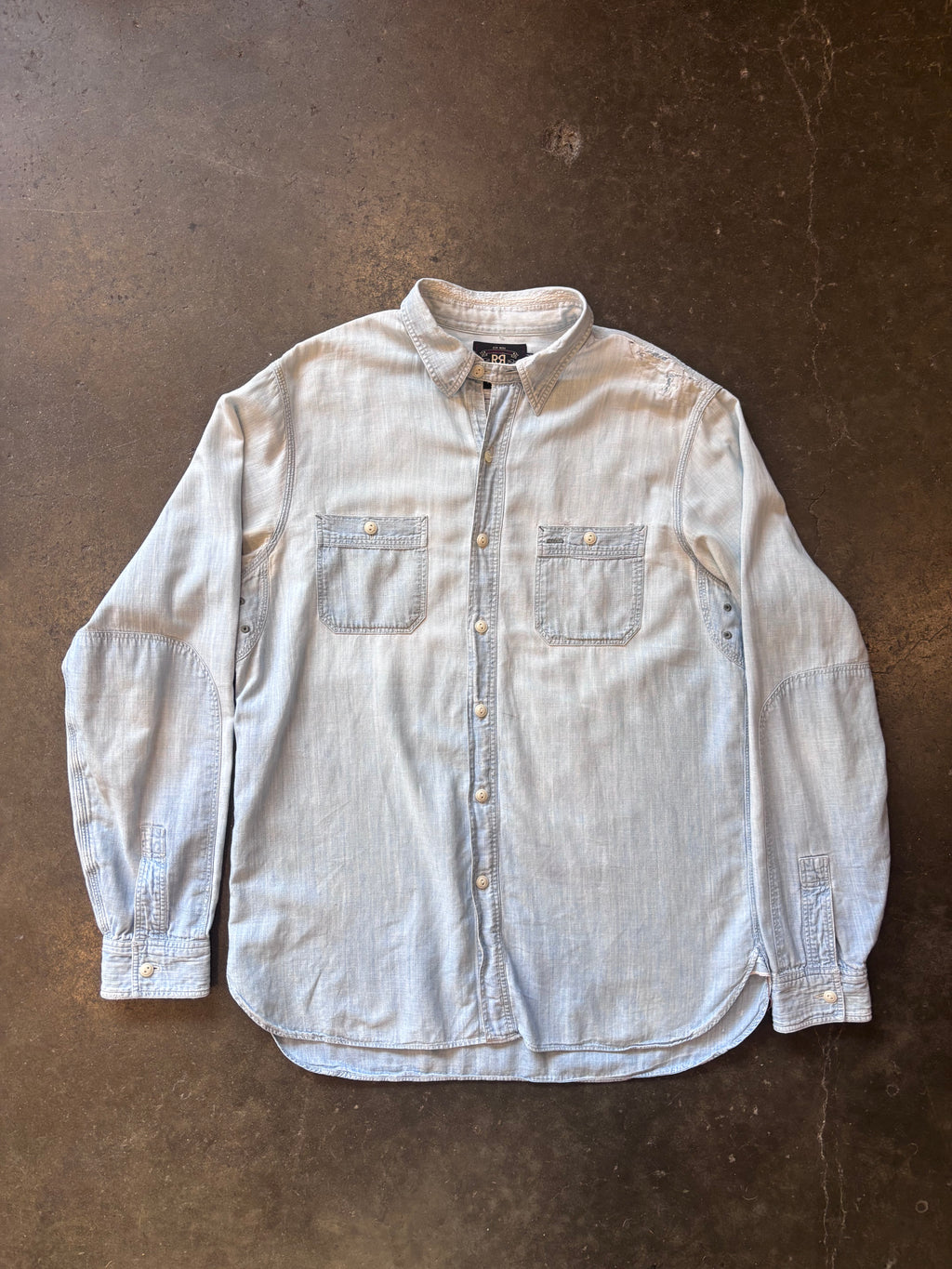 Double RL Ralph Lauren Chambray Button-Up Shirt Sz. M