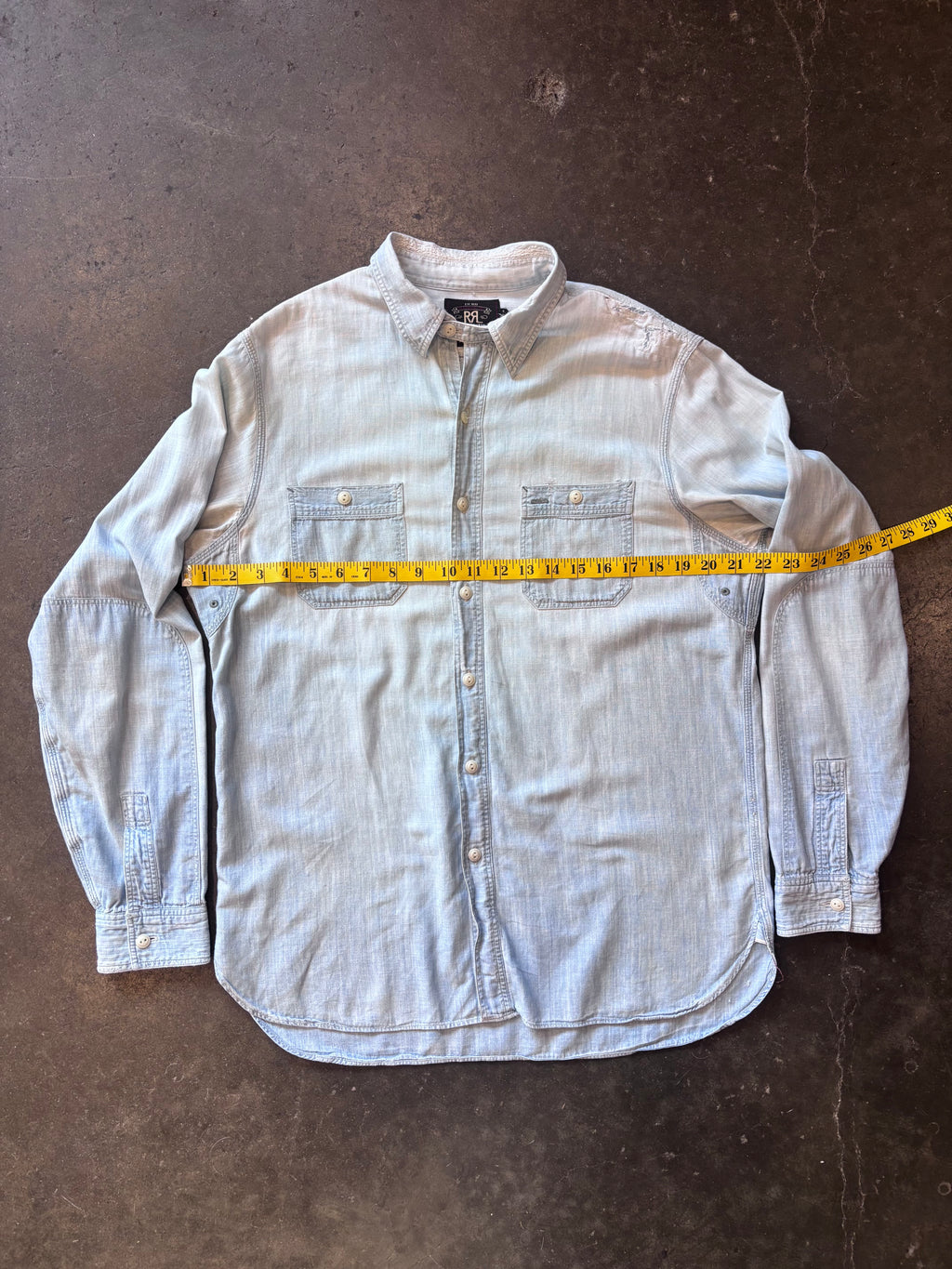 Double RL Ralph Lauren Chambray Button-Up Shirt Sz. M