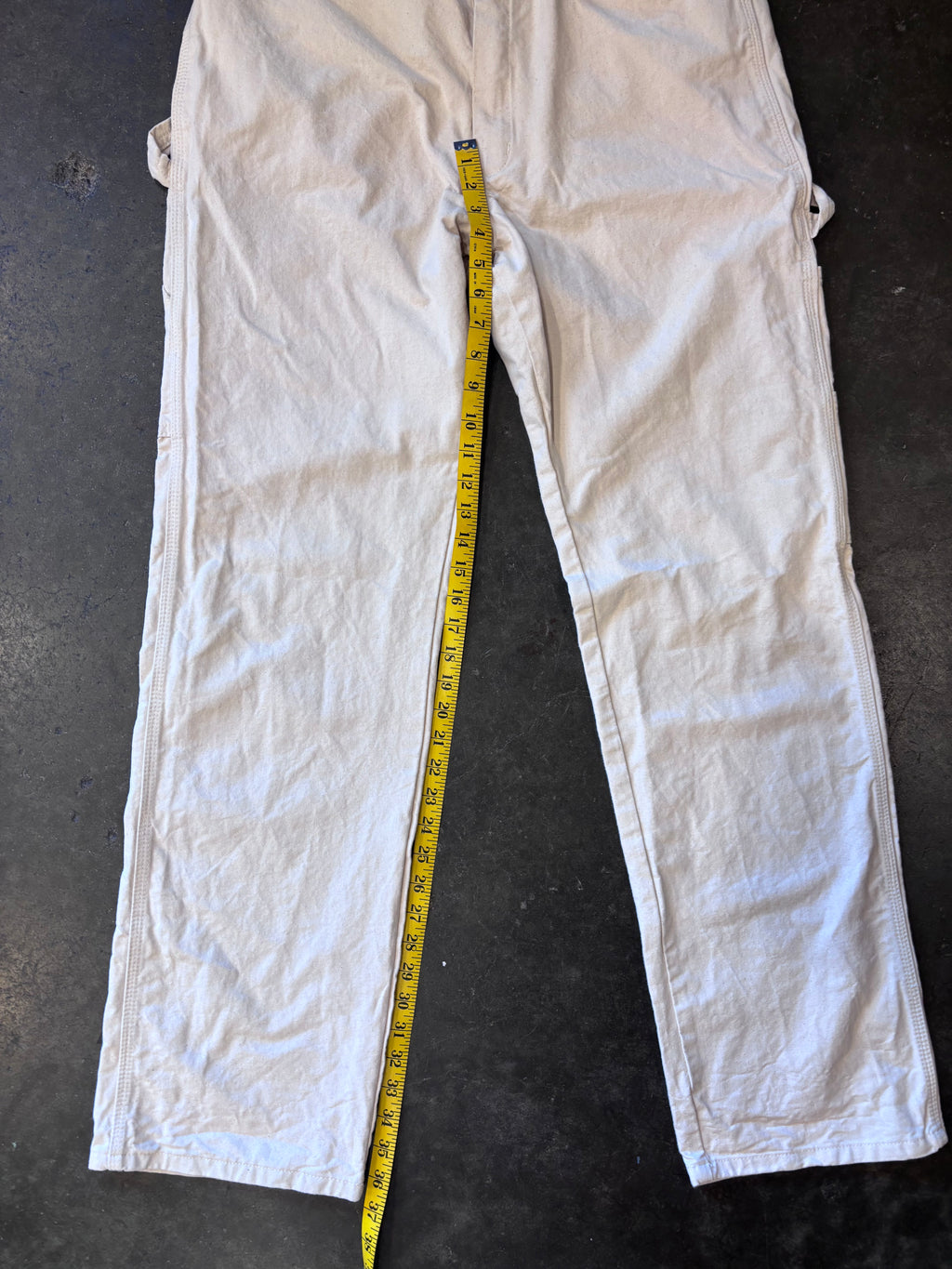 Vintage DICKIES Cream Carpenter Painter Pants Sz. 35" (Measured)
