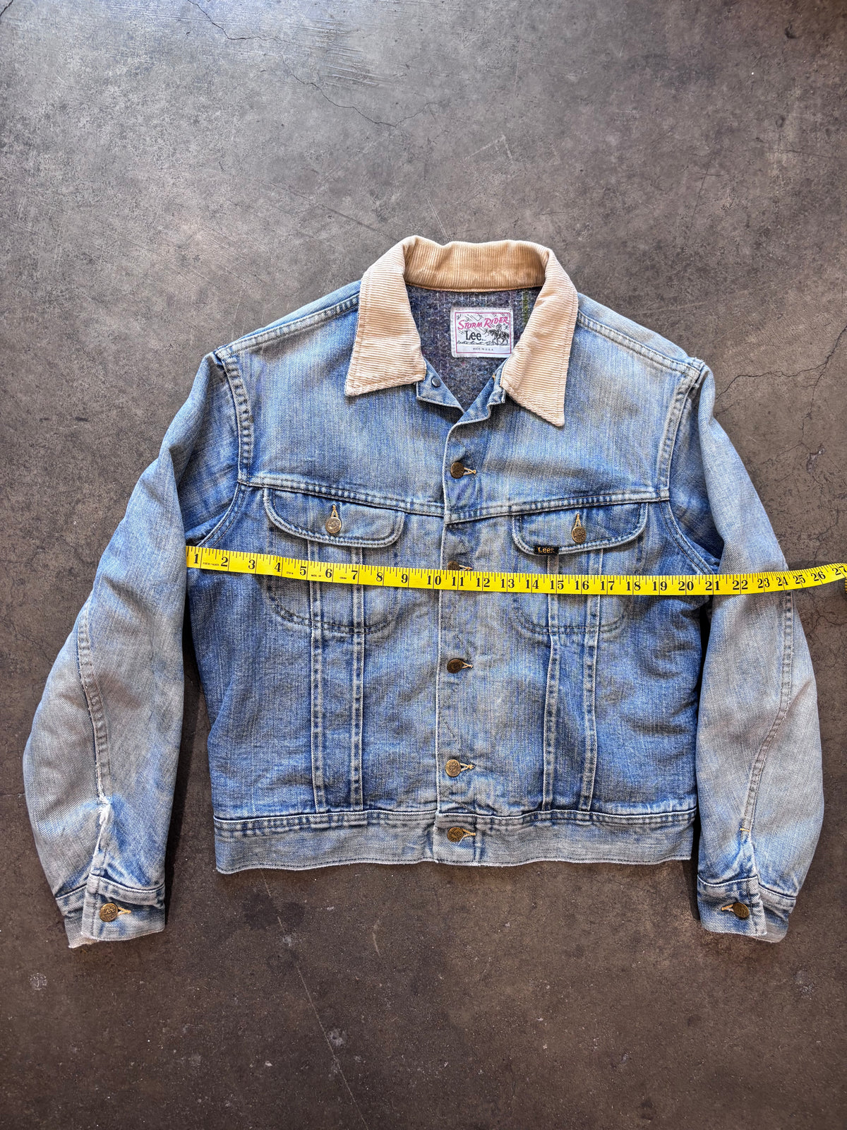 1970s LEE Storm Rider Lined Denim Trucker Jacket Sz. L | Made in USA