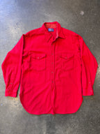 Vintage 1960s PENDLETON Red Wool Shirt Sz. 17 1/2 (XL)