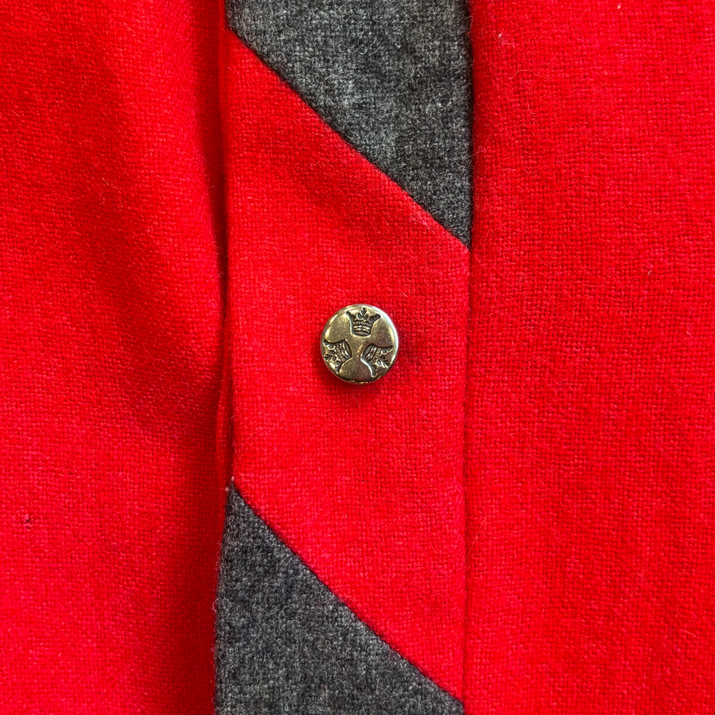 1950s CALIFORNIA SPORTSMAN Wool Red/Charcoal Button-Up Shirt Sz. L