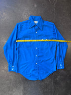 Vintage 1970s MARLBORO Royal Blue Western Shirt Sz. M