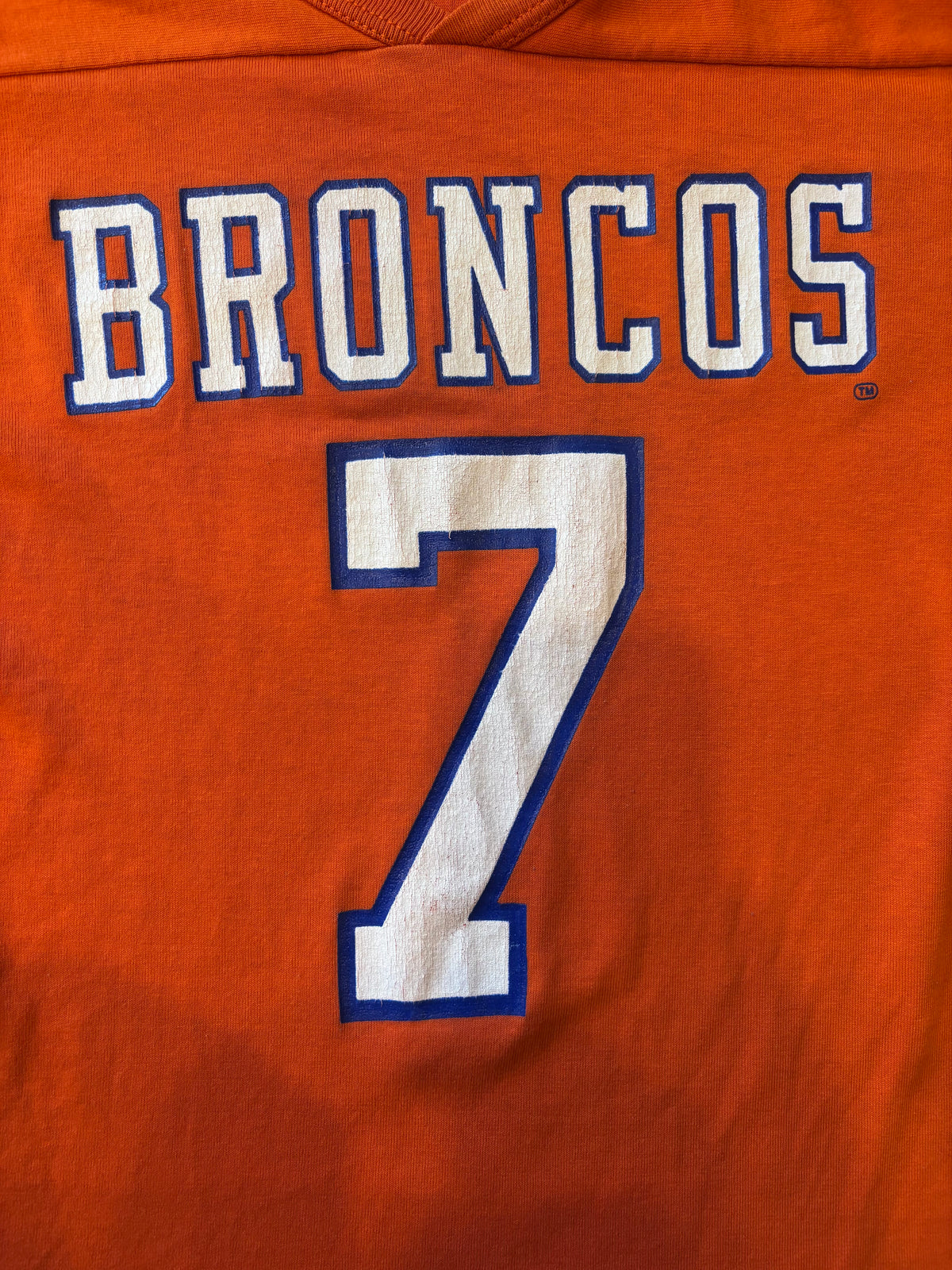 Vintage 1980s RAWLINGS Denver Broncos 'John Elway #7' Raglan Jersey T-Shirt Sz. L