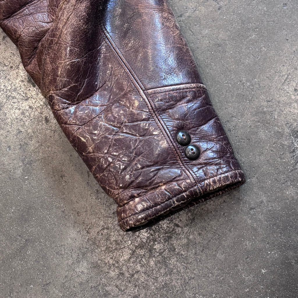 1950s A-2 Style Horsehide Leather Bomber Zip-Up Jacket Sz. M