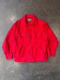 Vintage 1970s WHITE STAG Red Wool Zip-Up Mackinaw Jacket Sz. M
