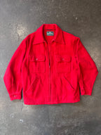 Vintage 1970s WHITE STAG Red Wool Zip-Up Mackinaw Jacket Sz. M