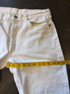 Vintage 1990s White LEVI 501 Denim Jeans Sz. 32" (Measured) | Made in USA