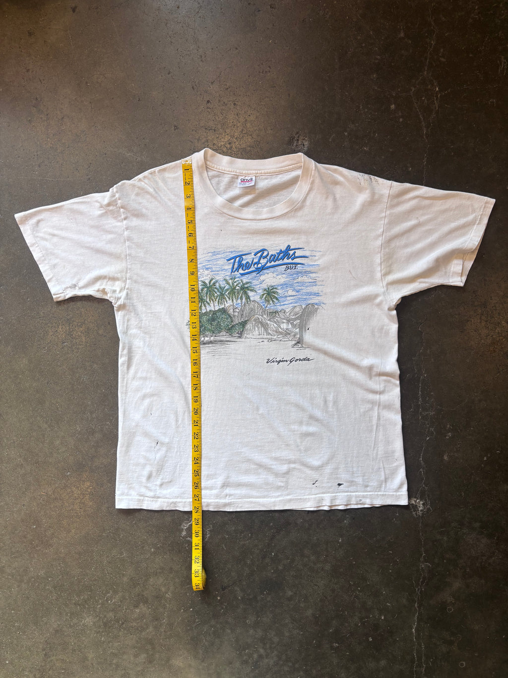 Vintage 1990s 'The Baths, Virgin Gorda' Travel/Tourism T-Shirt Sz. XL
