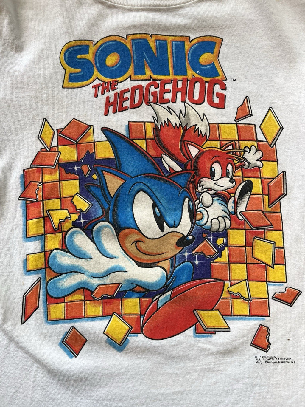 VINTAGE 90s Sonic the Hedgehog and Tails Tee Shirt Sz S