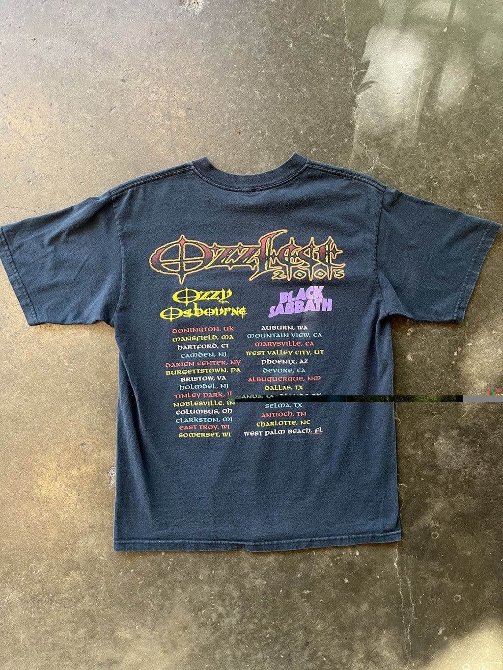 Vintage Y2K Ozzfest 2005 Ozzy Osbourne Black Sabbath T-Shirt Tour Dates 