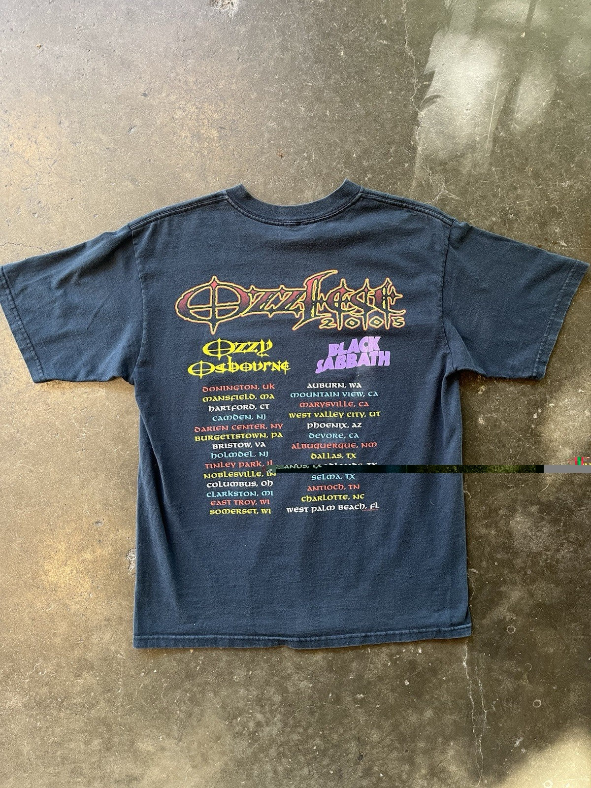 Vintage Y2K Ozzfest 2005 Ozzy Osbourne Black Sabbath T-Shirt Tour Dates 