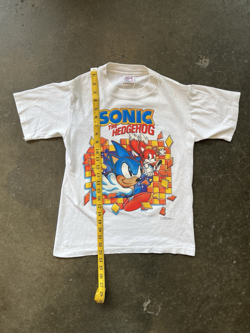 VINTAGE 90s Sonic the Hedgehog and Tails Tee Shirt Sz S