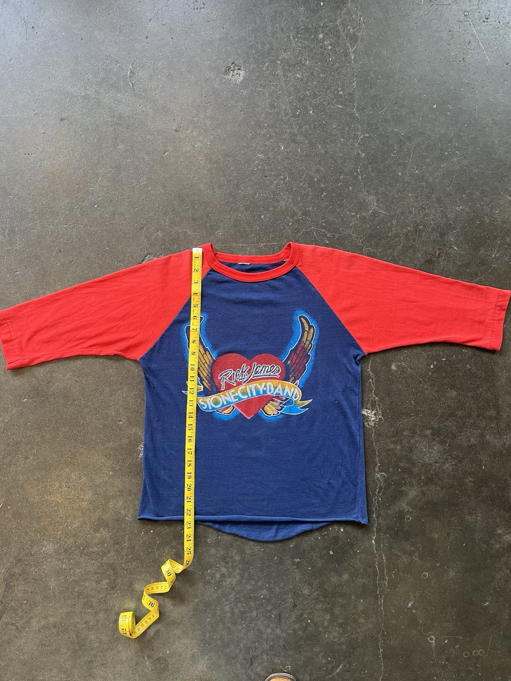 VINTAGE 80s Rick James Stone City Band U.S. Tour  Graphic Raglan T-Shirt Sz M/L