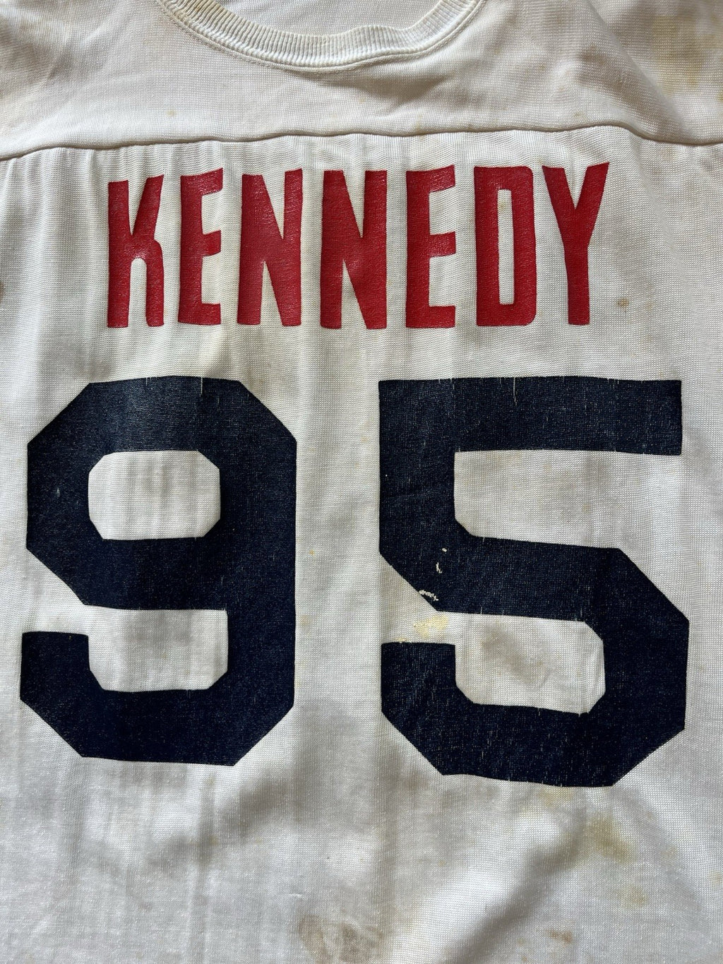 Vintage 1960s Durene “John F Kennedy” raglan Football Jersey Sz L