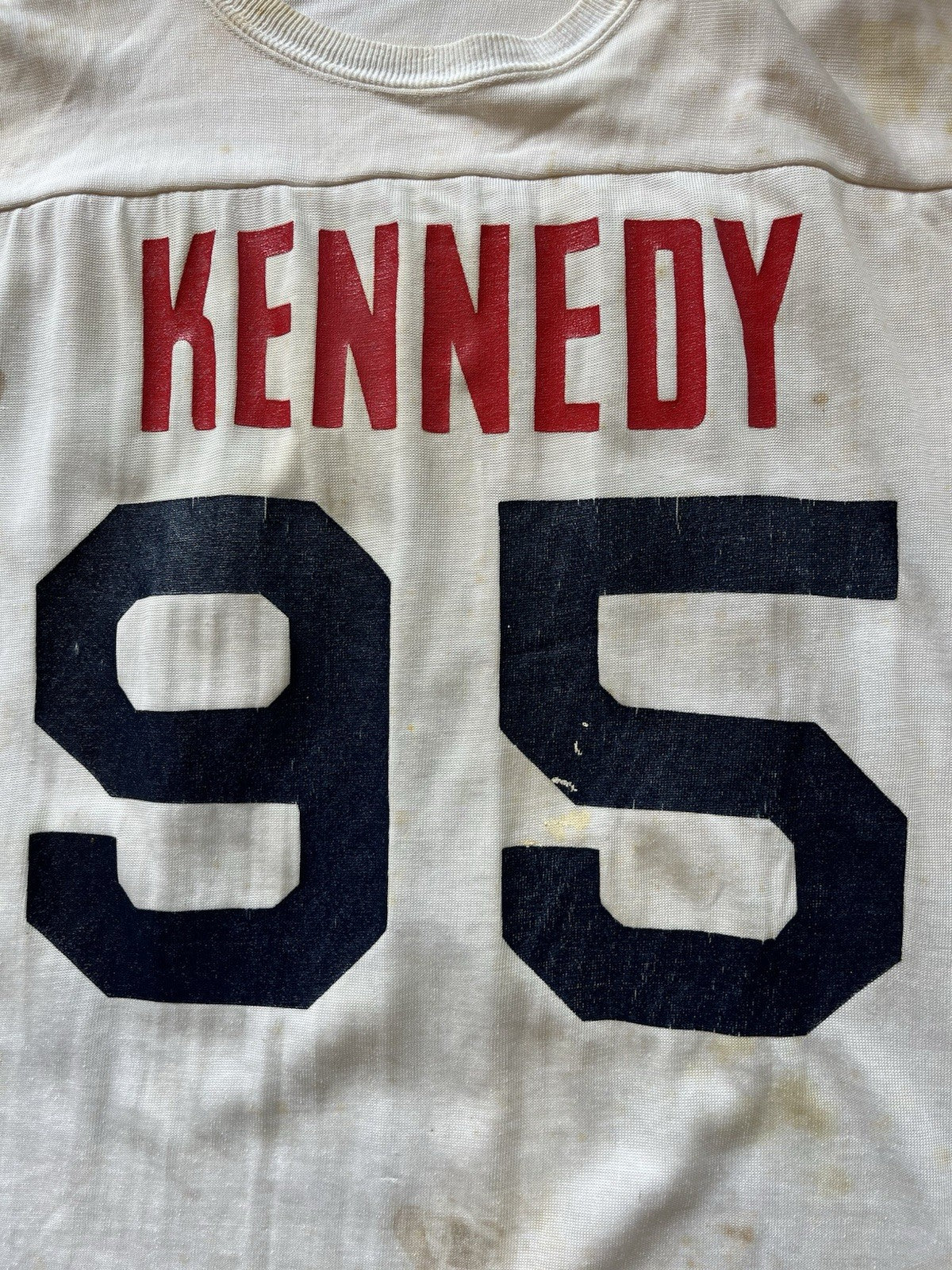 Vintage 1960s Durene “John F Kennedy” raglan Football Jersey Sz L