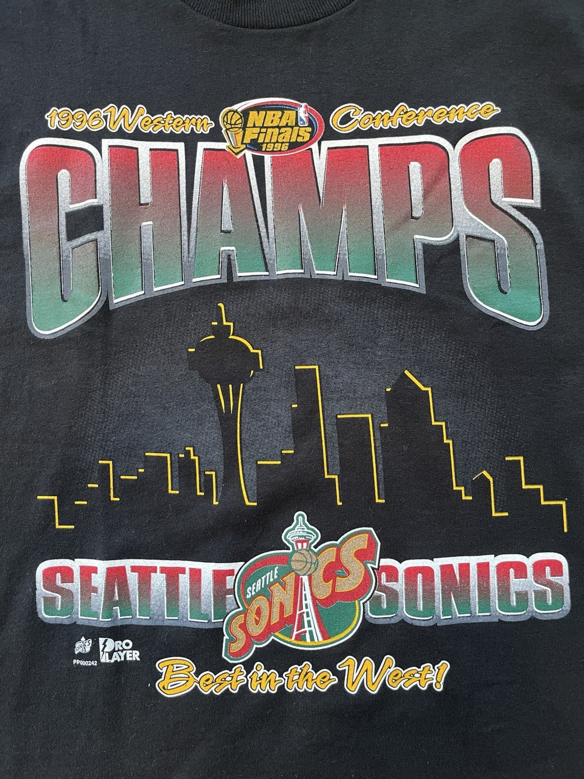 Vintage 1995 Seattle Super Sonics Western Conference Finals Tee shirt Sz XL  