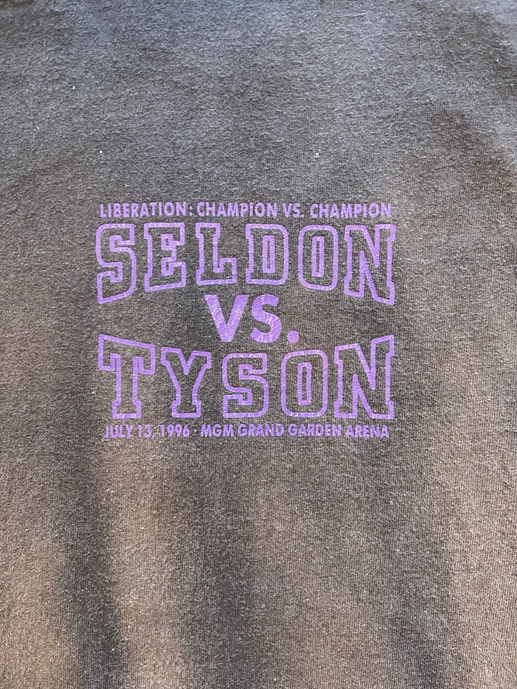 VINTAGE 1996 Mike Tyson vs Seldon MGM Grand Faded promo T-Shirt Sz L 