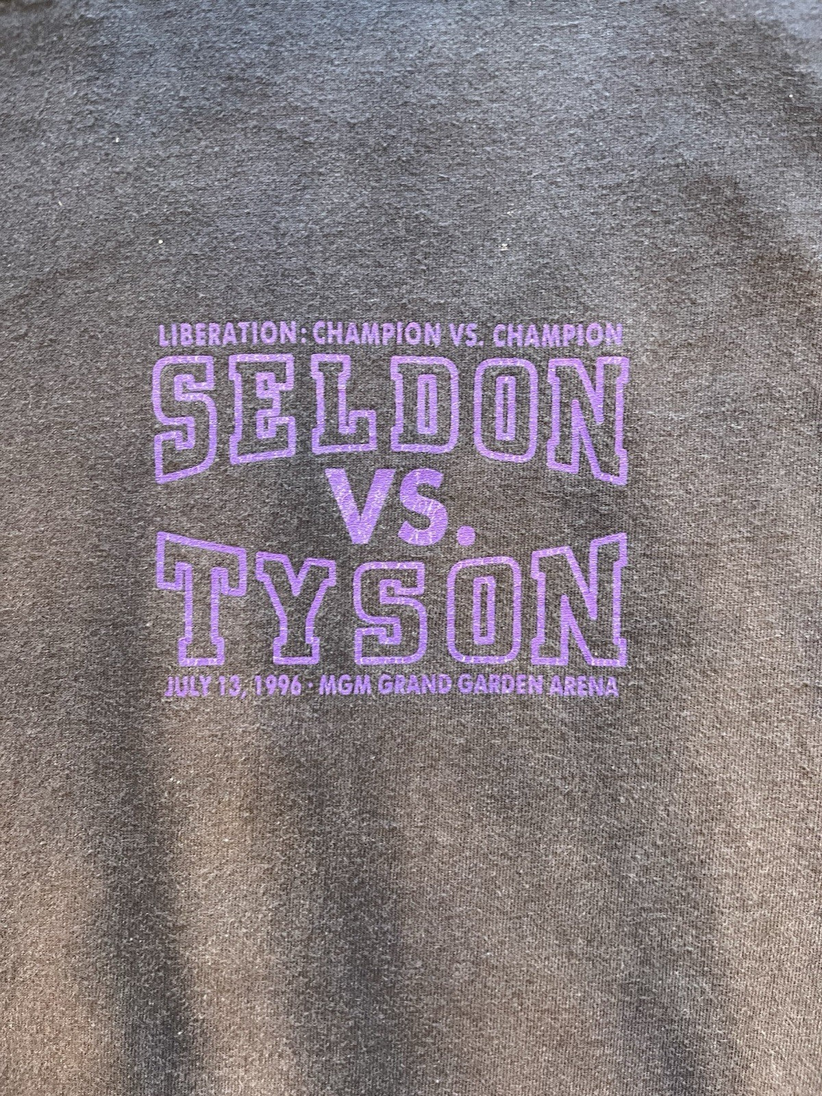 VINTAGE 1996 Mike Tyson vs Seldon MGM Grand Faded promo T-Shirt Sz L 