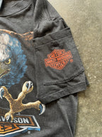 Vintage 1980s Harley-Davidson 3D Emblem “Eagle” Tee Sz M