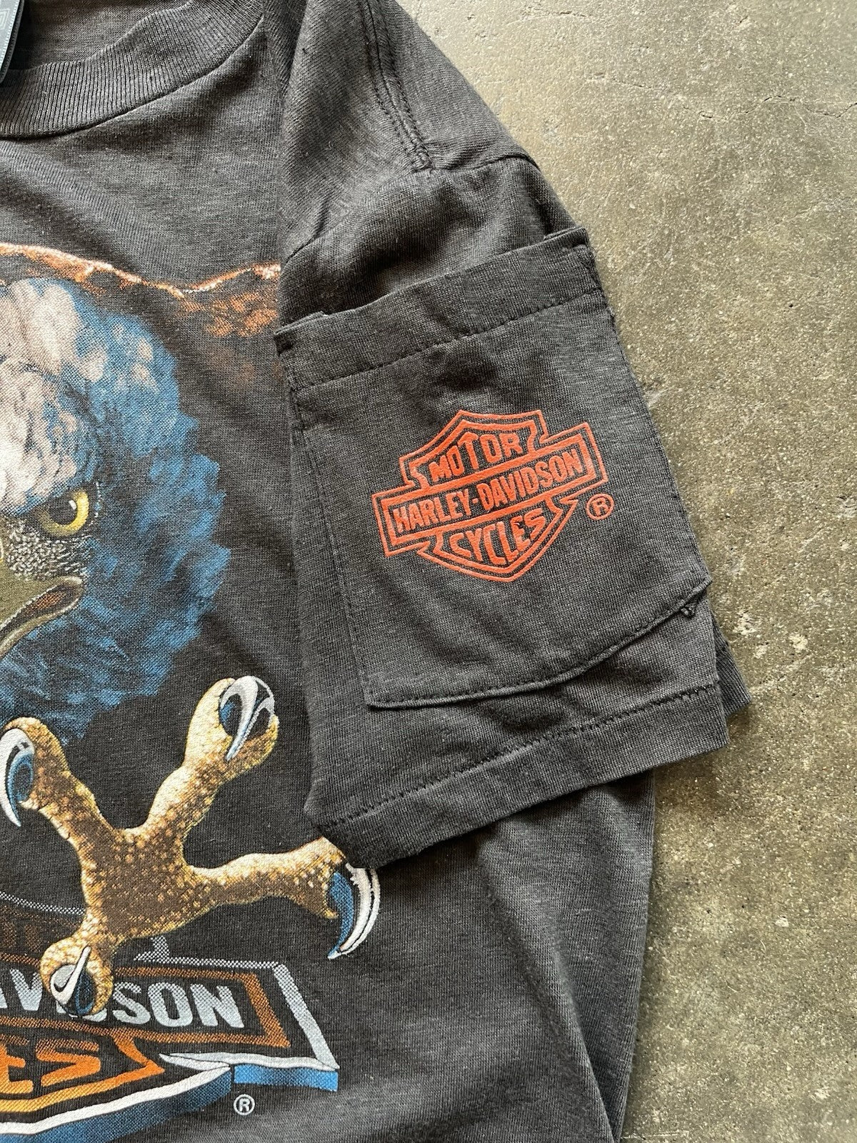 Vintage 1980s Harley-Davidson 3D Emblem “Eagle” Tee Sz M