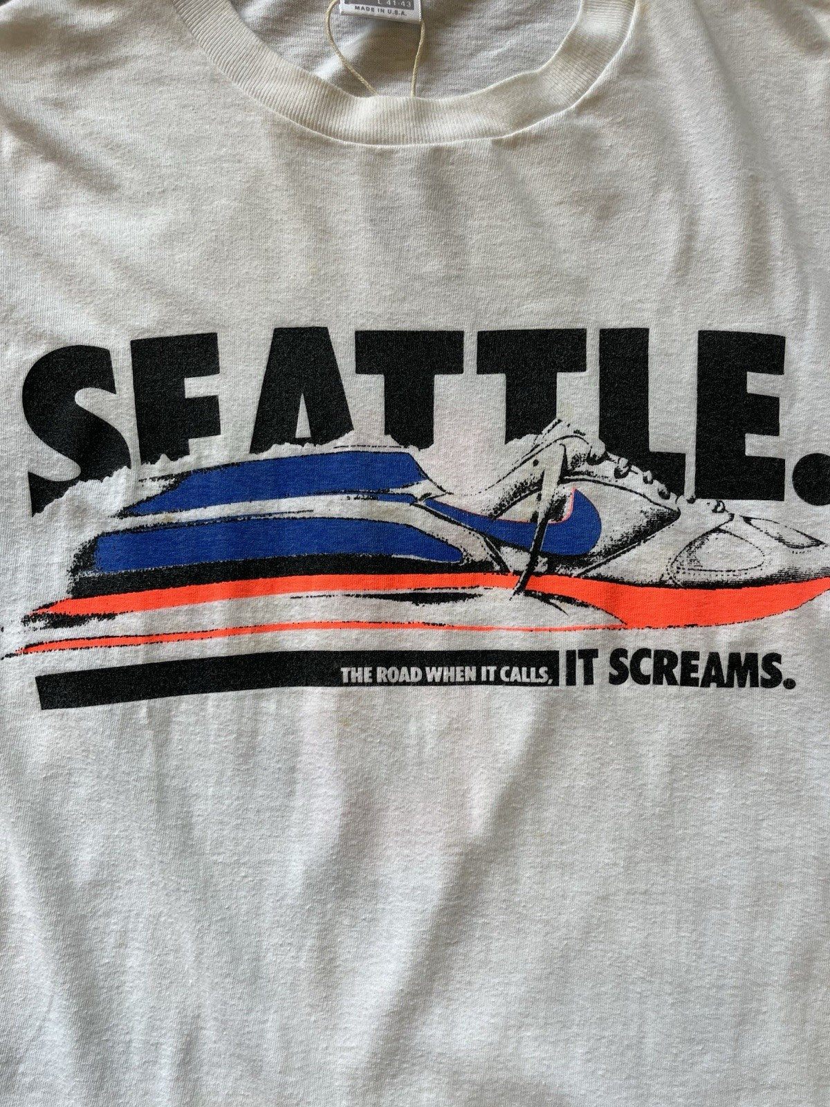 Vintage 80s Seattle Nike Air Max Sz L Tee Shirt