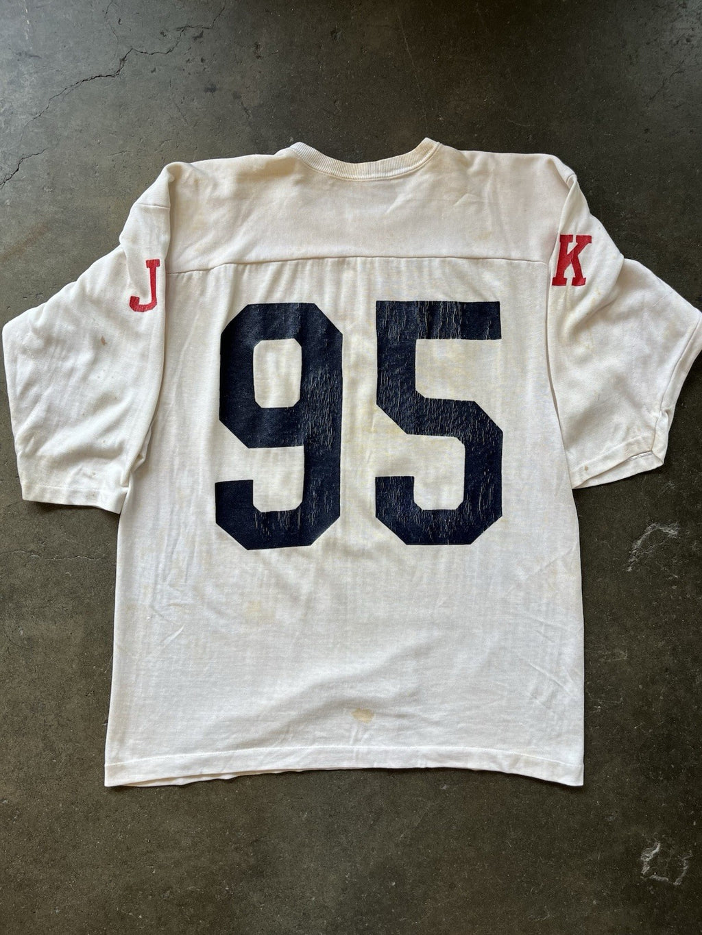 Vintage 1960s Durene “John F Kennedy” raglan Football Jersey Sz L