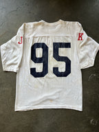 Vintage 1960s Durene “John F Kennedy” raglan Football Jersey Sz L