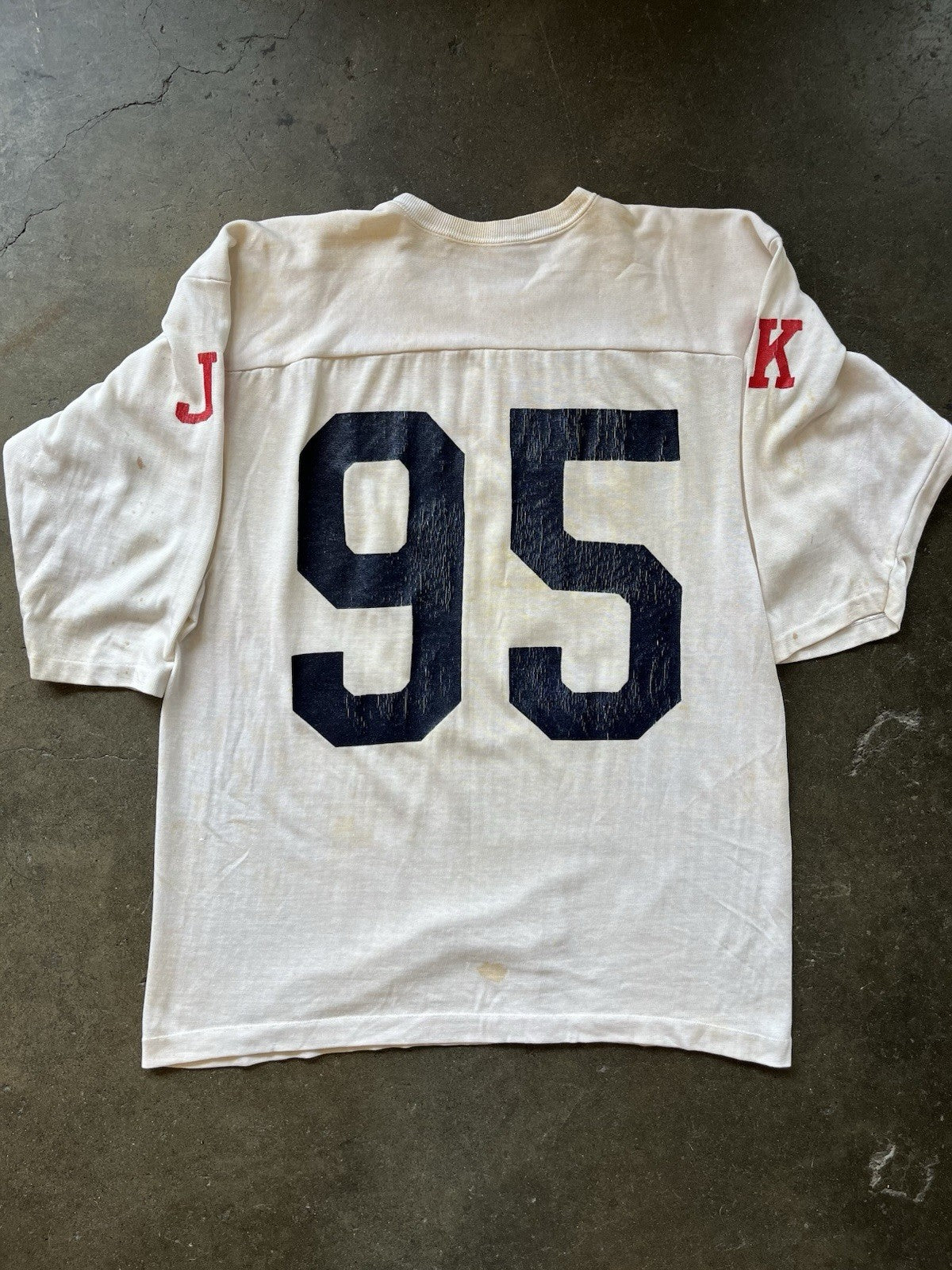 Vintage 1960s Durene “John F Kennedy” raglan Football Jersey Sz L