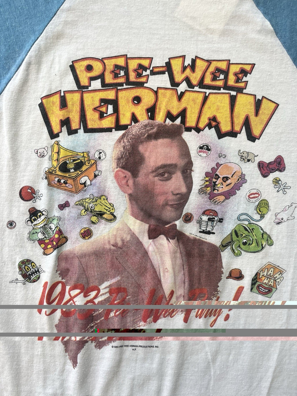 VINTAGE Pee-Wee Herman 1983 Licensed “Is Wee Funny” Graphic Raglan T-Shirt Sz L