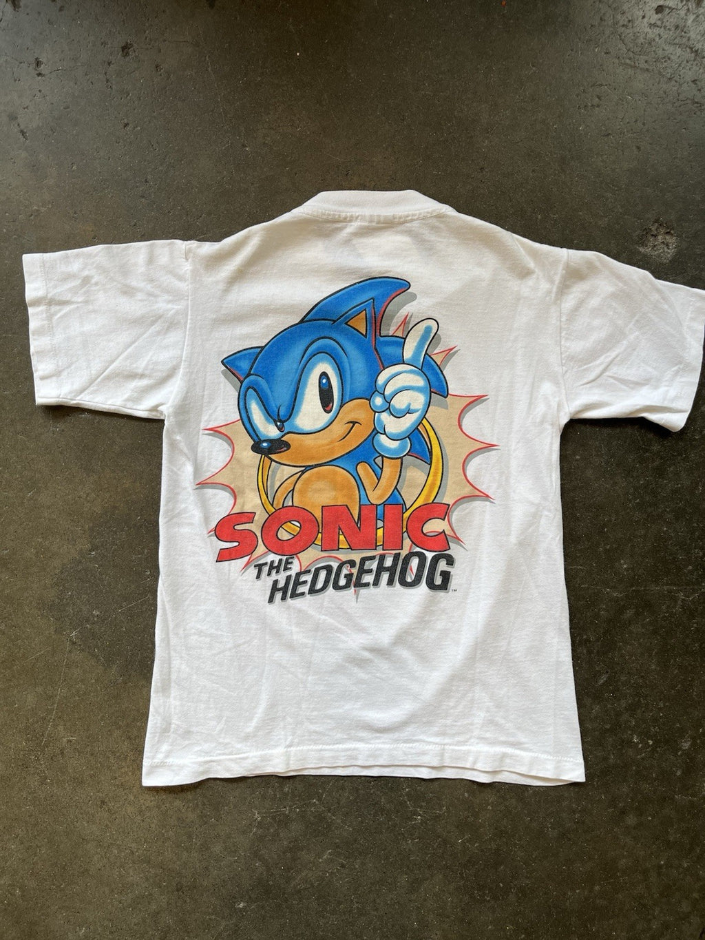 VINTAGE 90s Sonic the Hedgehog and Tails Tee Shirt Sz S