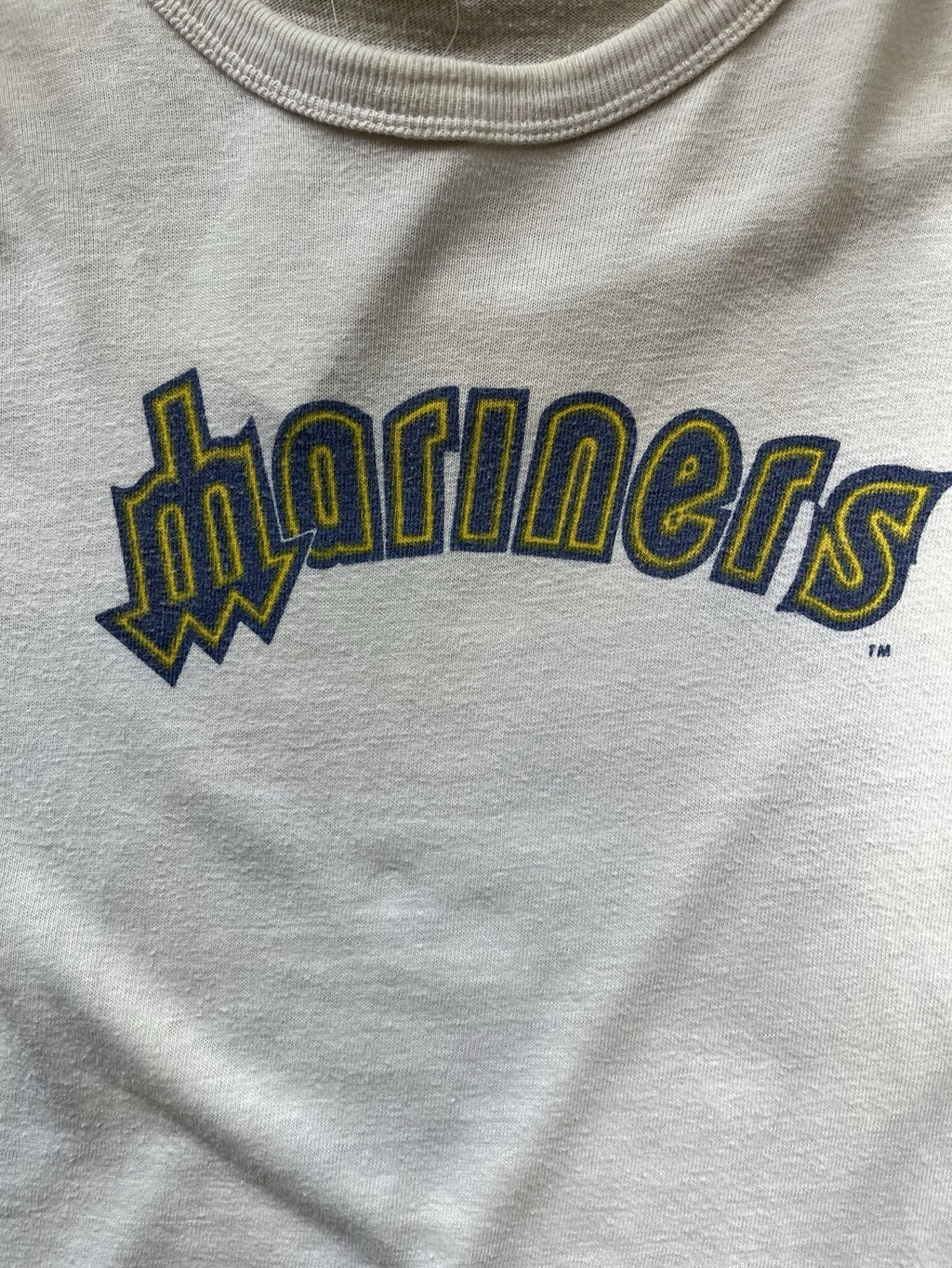 Vintage Champion Seattle Mariners MLB 3/4 Sleeve Raglan Shirt  Sz L 