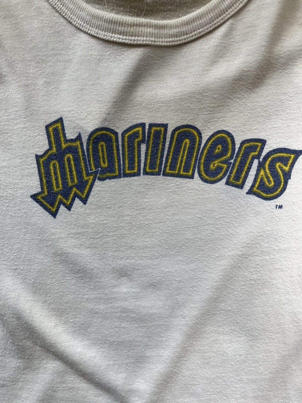 Vintage Champion Seattle Mariners MLB 3/4 Sleeve Raglan Shirt  Sz L 