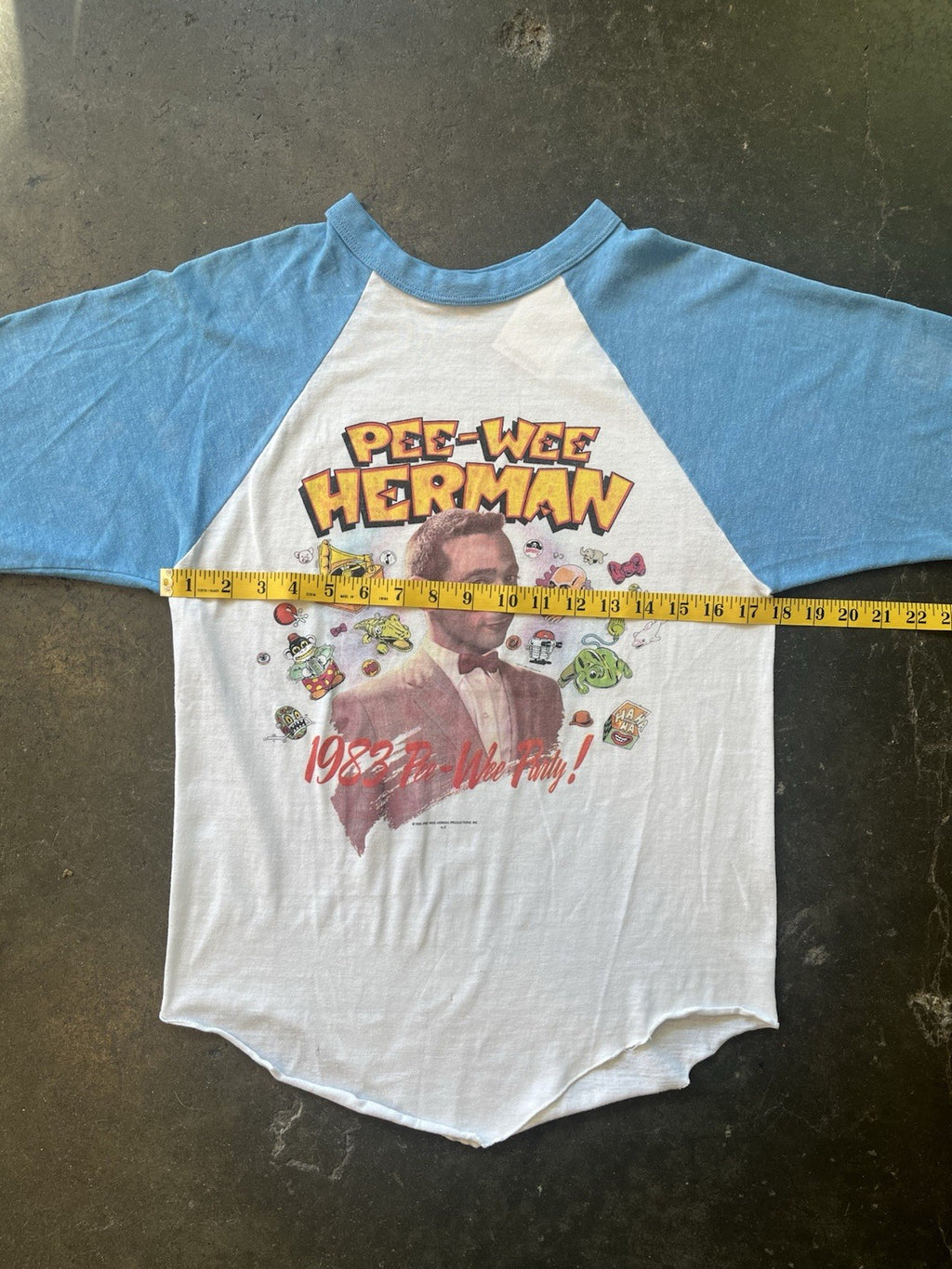 VINTAGE Pee-Wee Herman 1983 Licensed “Is Wee Funny” Graphic Raglan T-Shirt Sz L