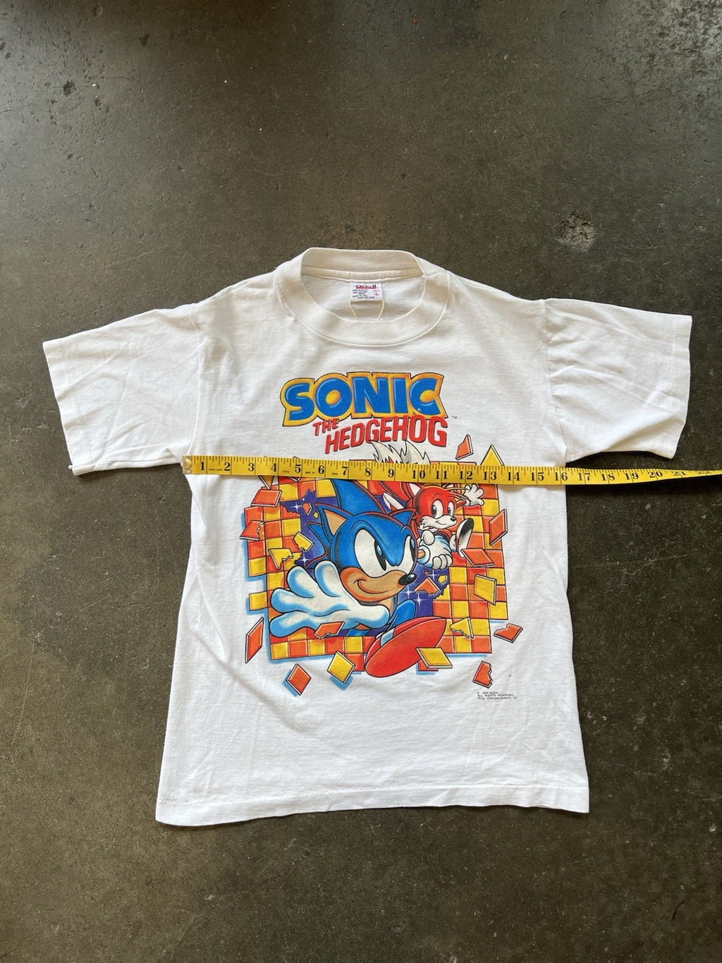 VINTAGE 90s Sonic the Hedgehog and Tails Tee Shirt Sz S