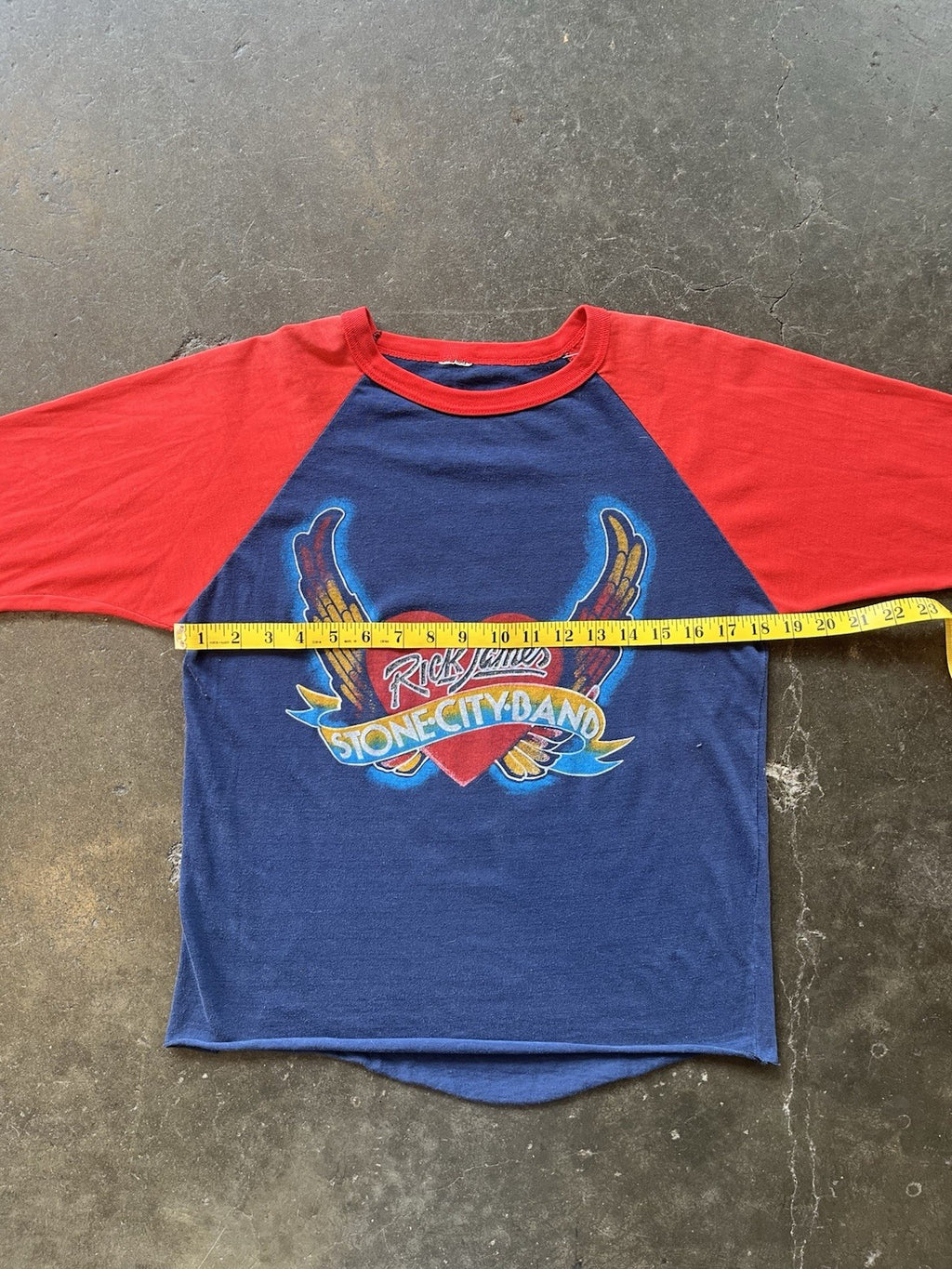 VINTAGE 80s Rick James Stone City Band U.S. Tour  Graphic Raglan T-Shirt Sz M/L
