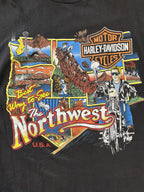 Vintage 1990s Harley Davidson “Best way to see the north west” Tee Shirt Sz 2XL