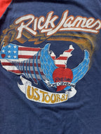 VINTAGE 80s Rick James Stone City Band U.S. Tour  Graphic Raglan T-Shirt Sz M/L