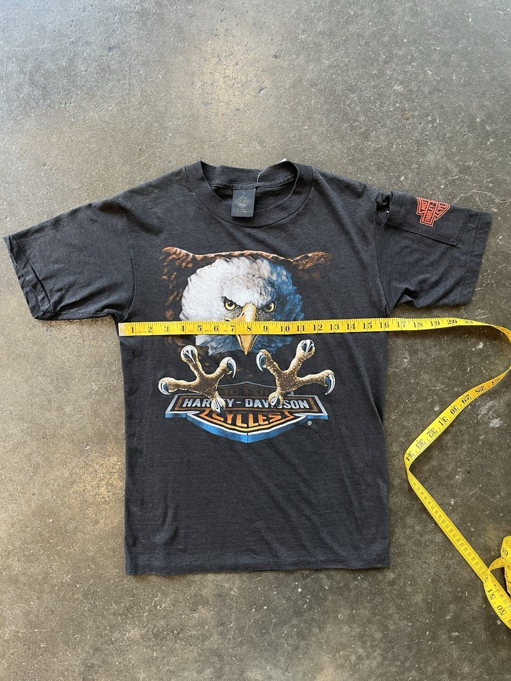 Vintage 1980s Harley-Davidson 3D Emblem “Eagle” Tee Sz M