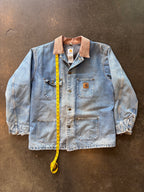 1990s CARHARTT Denim Chore Coat/Jacket Sz. L | Made in USA