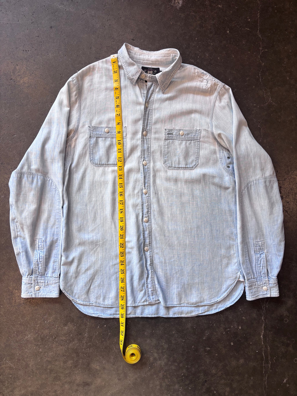 Double RL Ralph Lauren Chambray Button-Up Shirt Sz. M
