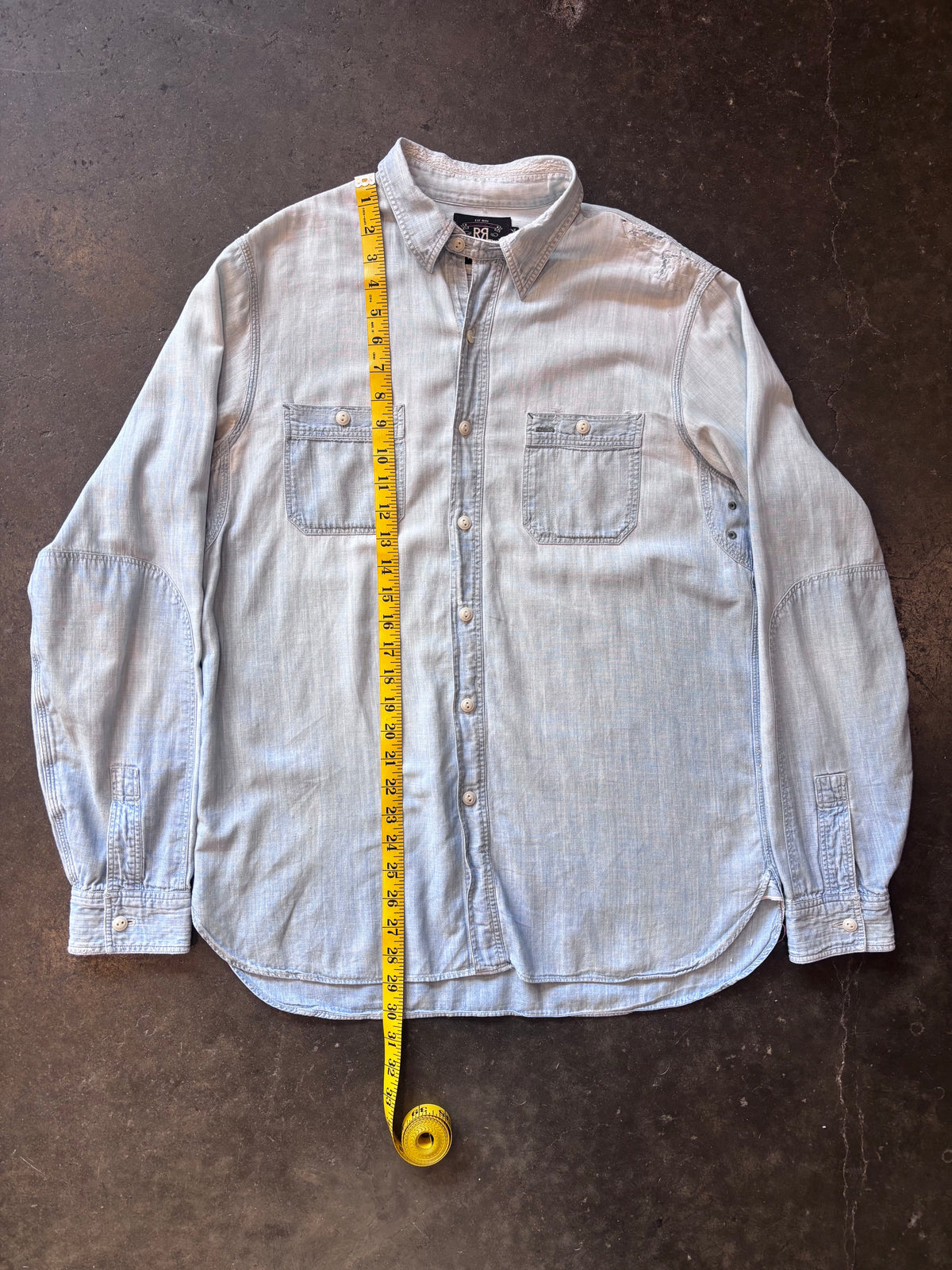 Double RL Ralph Lauren Chambray Button-Up Shirt Sz. M