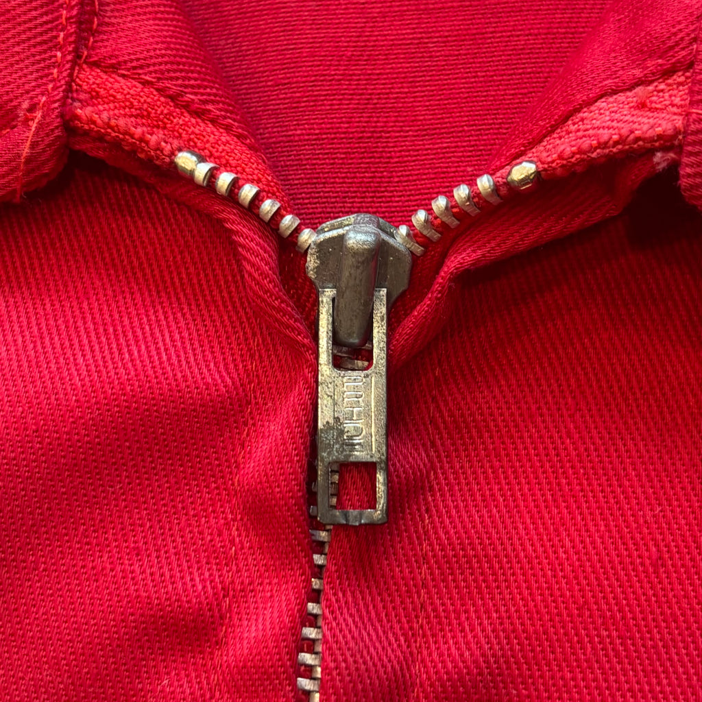 1970s K-BRAND Cotton/Polyester Mack Trucks Red Herrington Work Jacket Sz. L | Made in USA