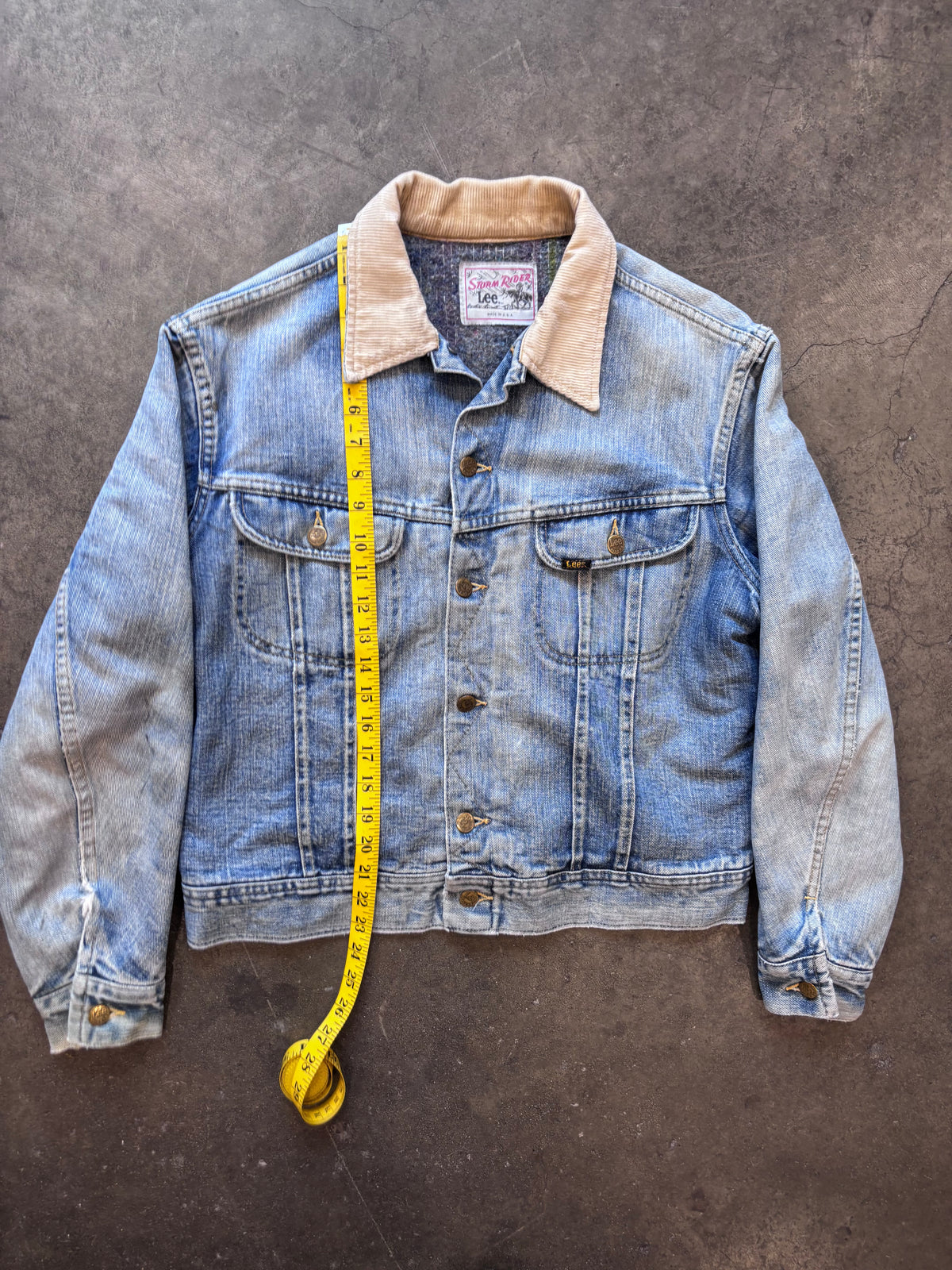 1970s LEE Storm Rider Lined Denim Trucker Jacket Sz. L | Made in USA