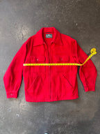 Vintage 1970s WHITE STAG Red Wool Zip-Up Mackinaw Jacket Sz. M