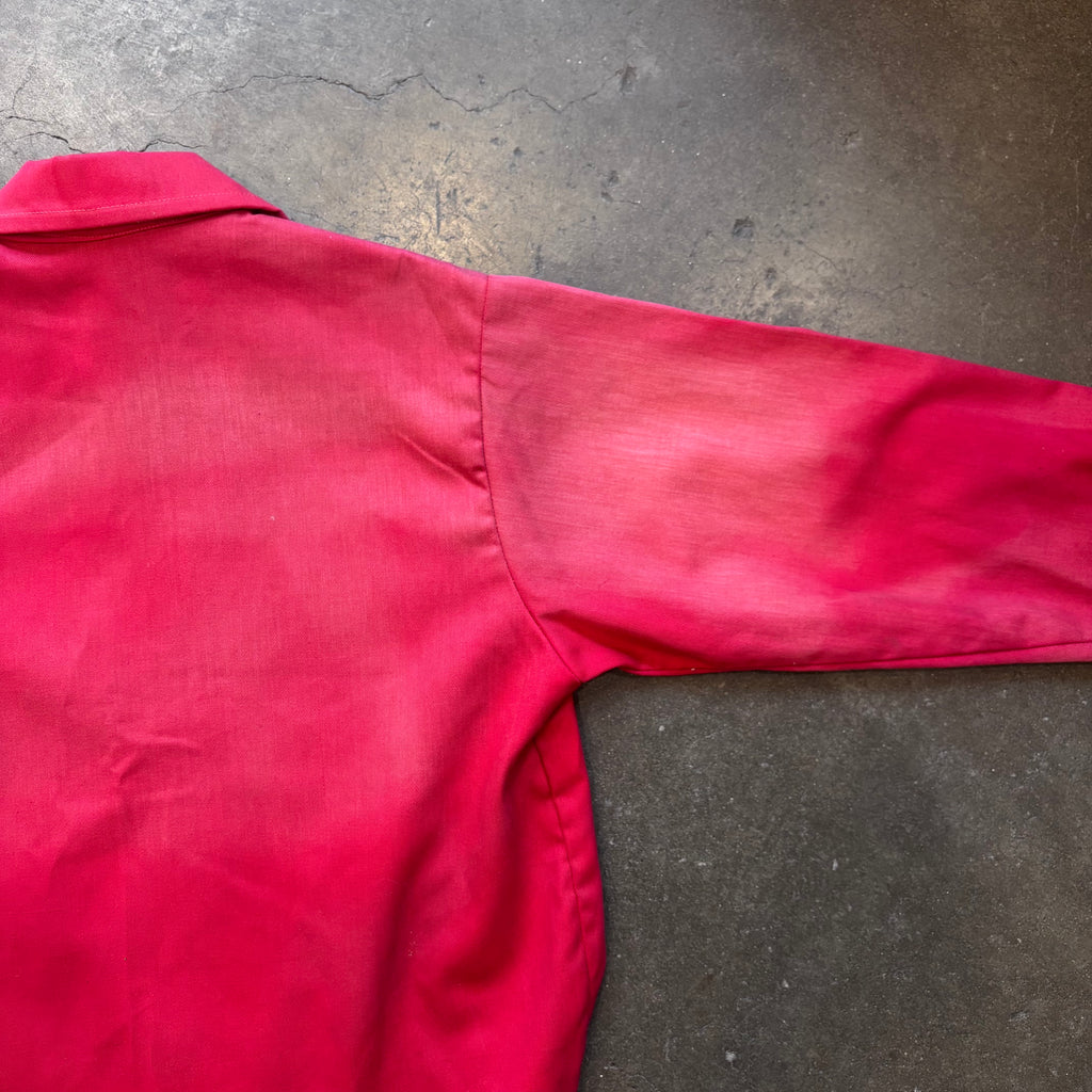 1970s K-BRAND Cotton/Polyester Mack Trucks Red Herrington Work Jacket Sz. L | Made in USA