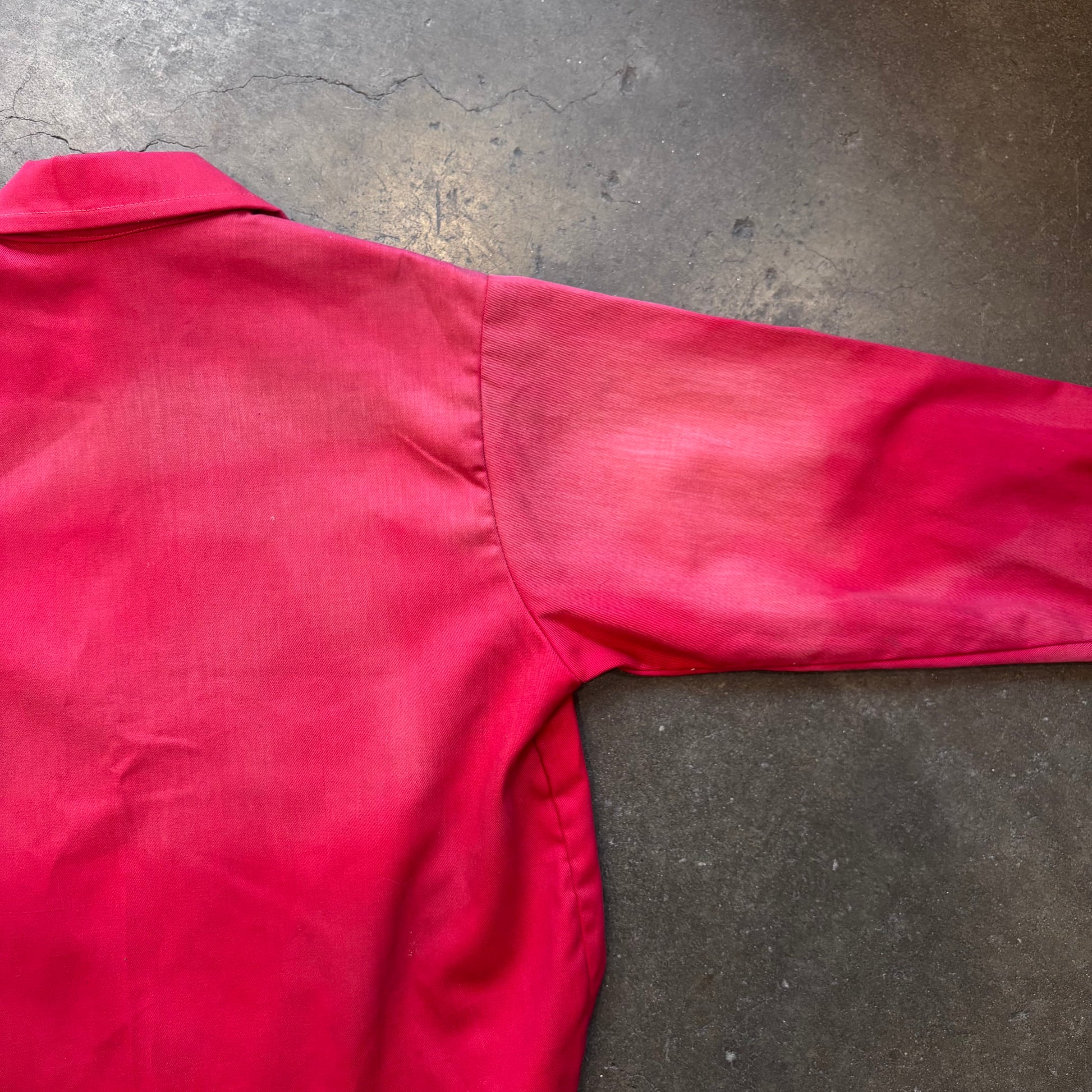 1970s K-BRAND Cotton/Polyester Mack Trucks Red Herrington Work Jacket Sz. L | Made in USA